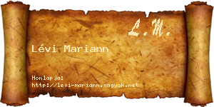 Lévi Mariann névjegykártya